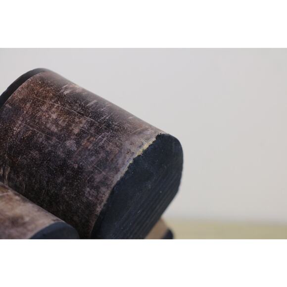 Vintage Tommy Hilfiger Shoes 7.5M Blue Leather Wooden Platform Chunky Y2K Clogs - Picture 10 of 11